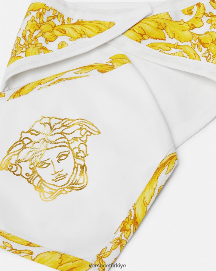 Versace barocco bebek önlüğü 2'li paket çocuklar Beyaz altın Aksesuarlar B0HHR81845
