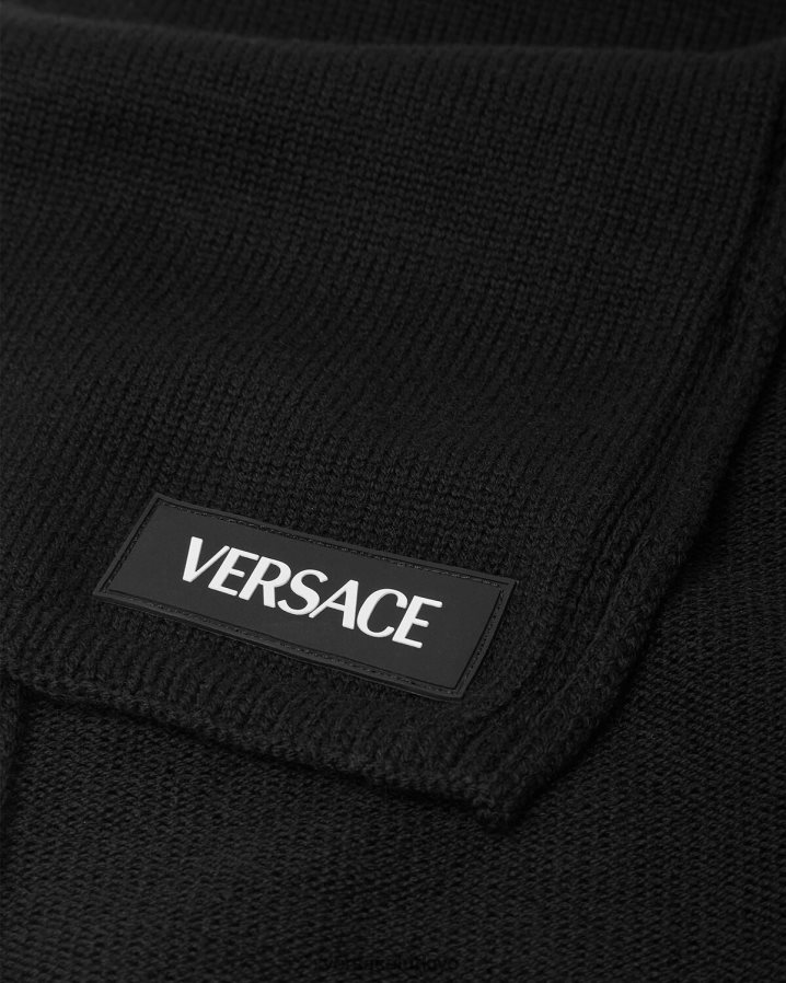 Versace logolu eşarp çocuklar siyah Aksesuarlar B0HHR82061