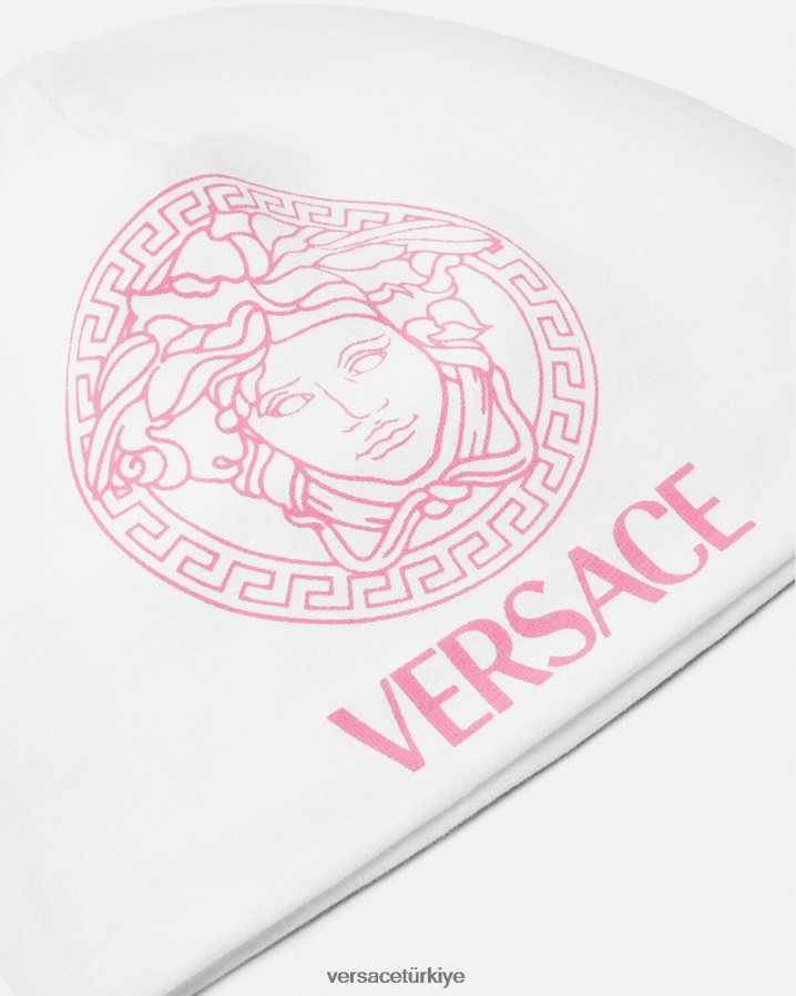 Versace medusa bebek şapkası çocuklar beyaz ve pembe Aksesuarlar B0HHR81817