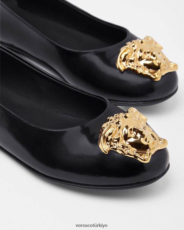Versace la medusa balerinler çocuklar siyah ayakkabı B0HHR82030