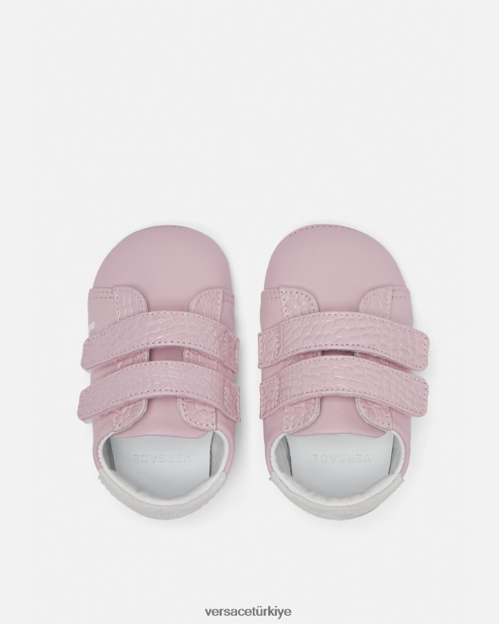 Versace logo bebek ayakkabıları çocuklar açık pembe ayakkabı B0HHR81848