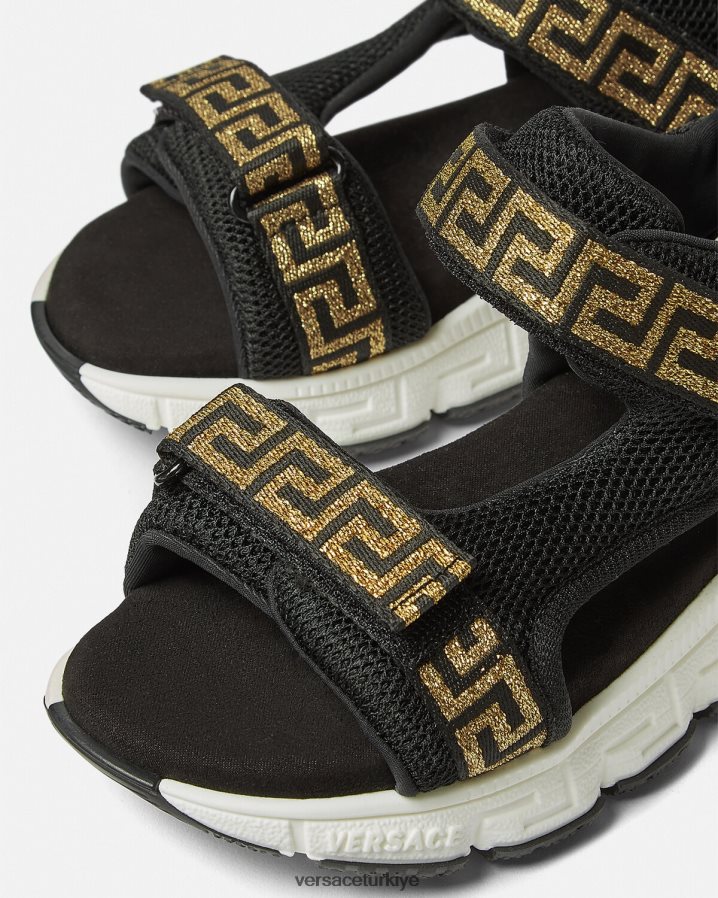 Versace greca sandalet çocuklar siyah ayakkabı B0HHR82048