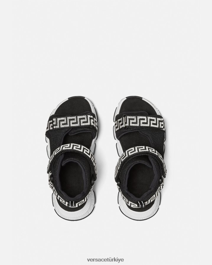 Versace greca sandalet çocuklar siyah ayakkabı B0HHR82049