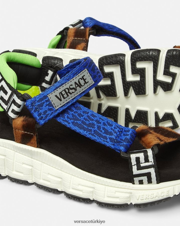 Versace ileri dönüşüm trigreca sandaletler çocuklar mavi ayakkabı B0HHR82055