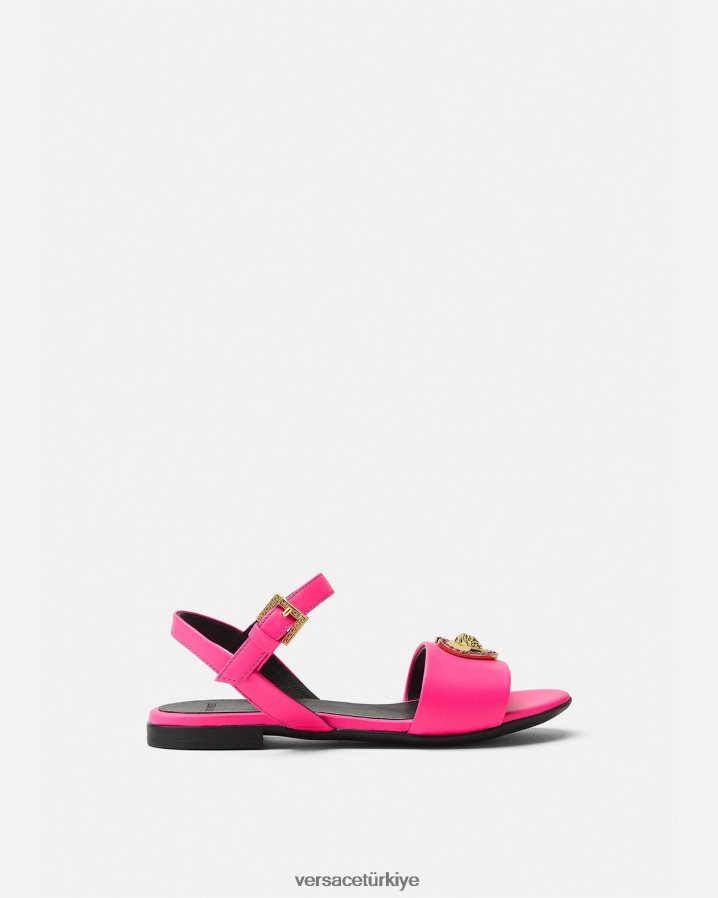 Versace kristal kalp medusa sandalet çocuklar fuşya ayakkabı B0HHR82040