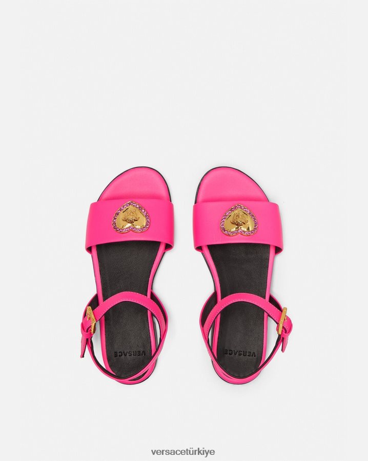 Versace kristal kalp medusa sandalet çocuklar fuşya ayakkabı B0HHR82040