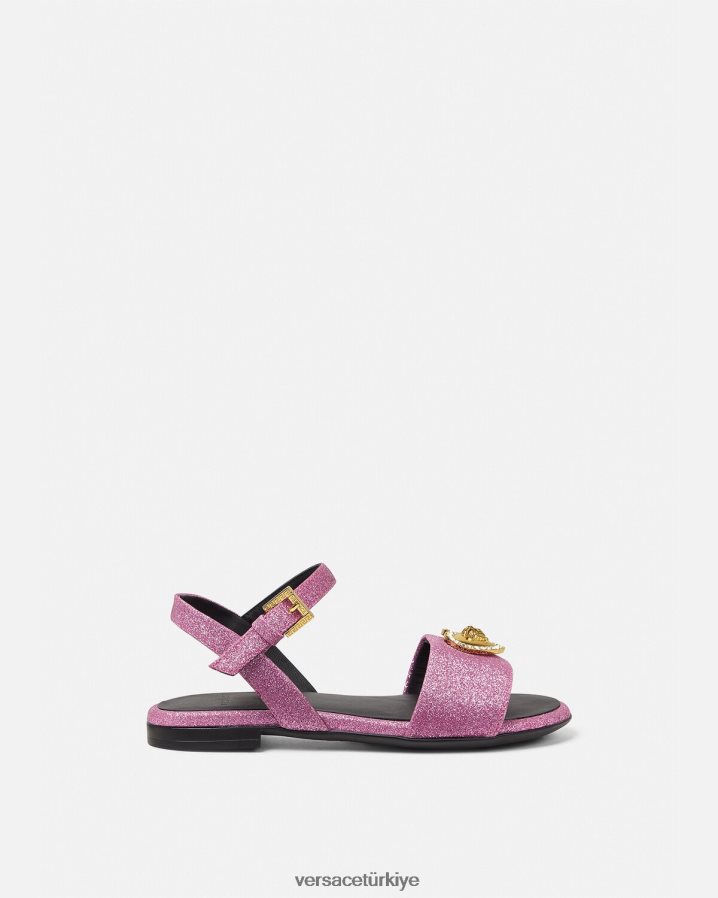 Versace kristal kalp medusa sandalet çocuklar pembe ayakkabı B0HHR82039