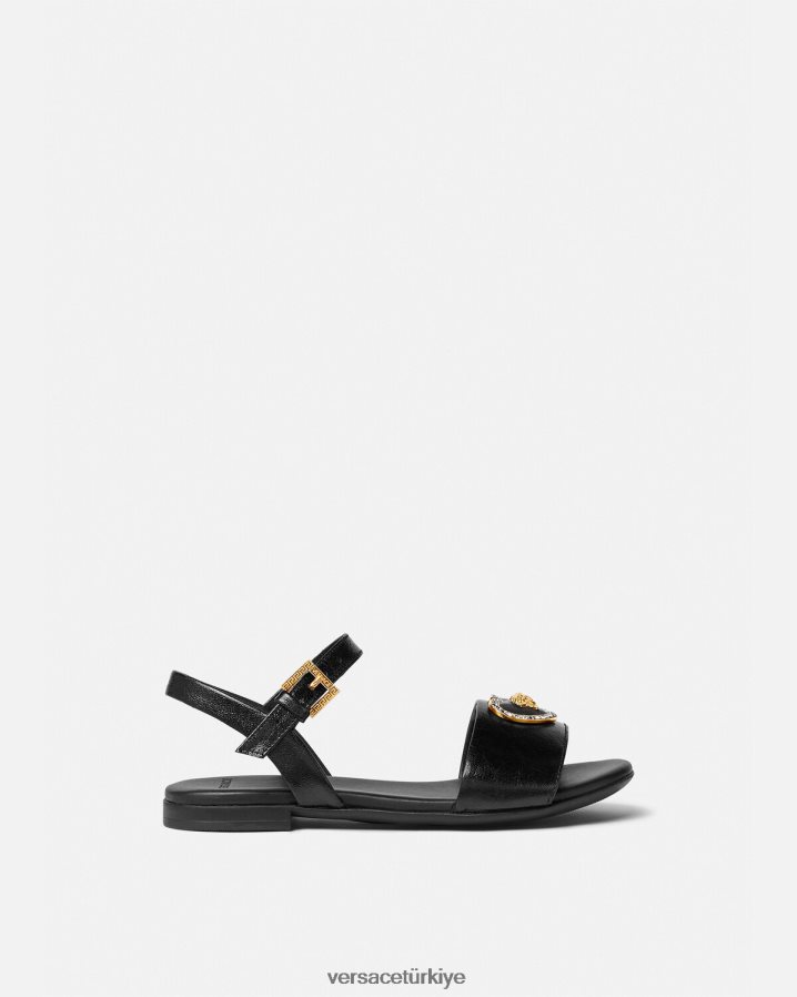 Versace kristal kalp medusa sandalet çocuklar siyah ayakkabı B0HHR82028
