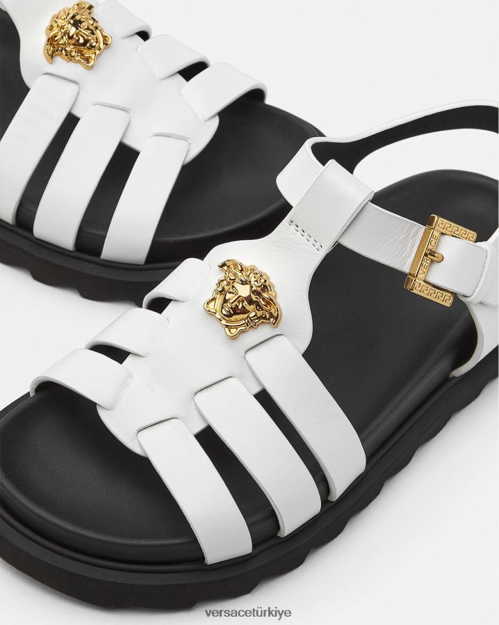 Versace la medusa sandalet çocuklar beyaz ayakkabı B0HHR82042