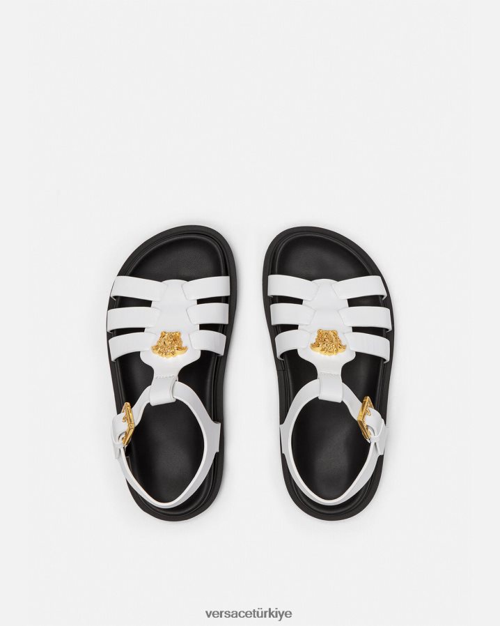 Versace la medusa sandalet çocuklar beyaz ayakkabı B0HHR82042