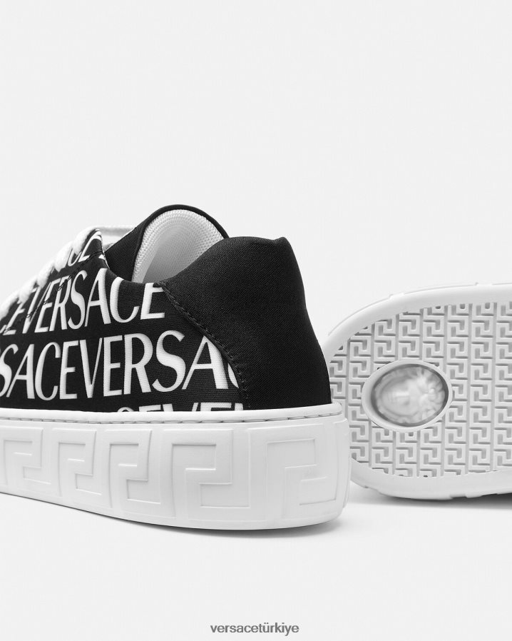 Versace allover greca spor ayakkabıları çocuklar siyah ve baskı ayakkabı B0HHR82038