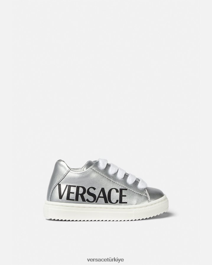 Versace logolu metalik bebek spor ayakkabısı çocuklar Yazdır ayakkabı B0HHR81875