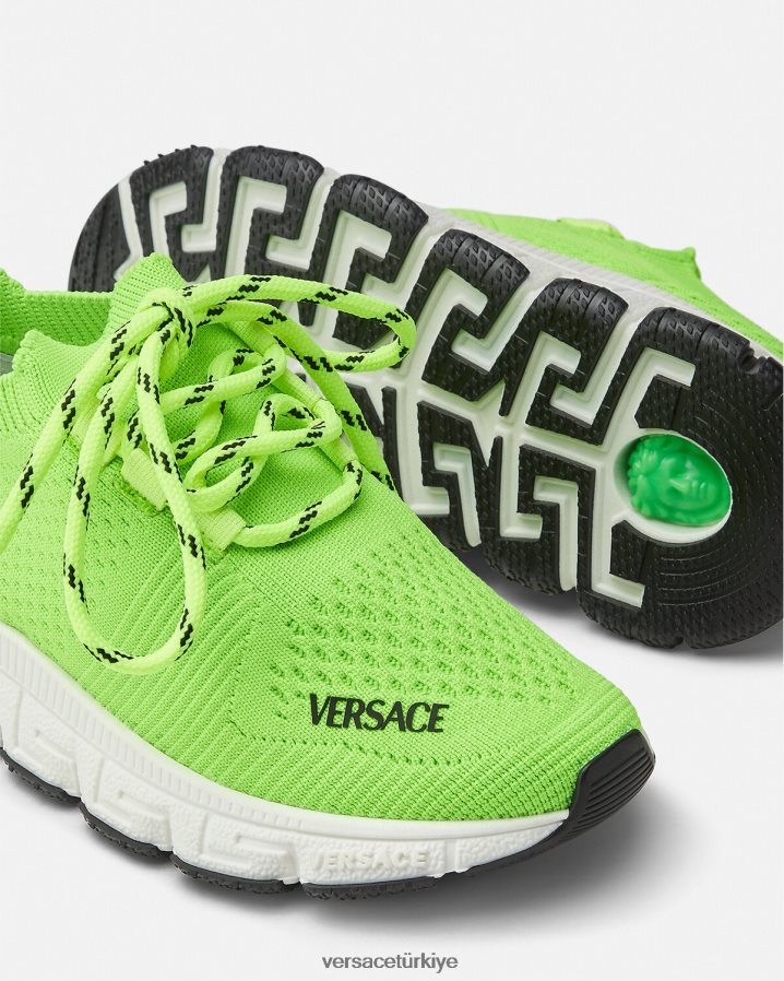 Versace trigreca örgü spor ayakkabı çocuklar kireç ayakkabı B0HHR82047