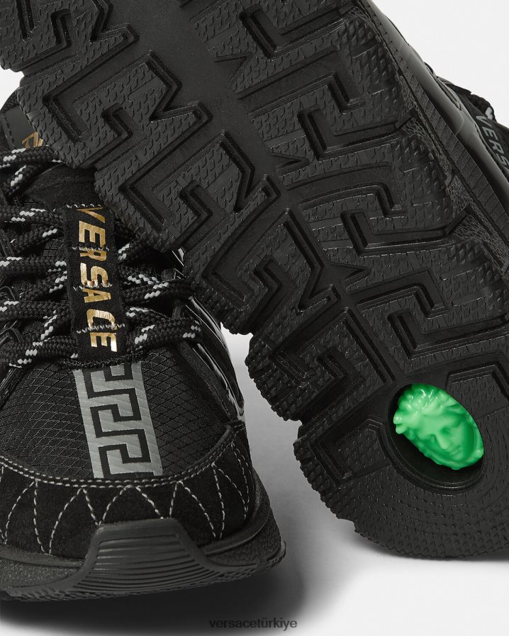 Versace trigreca spor ayakkabı çocuklar siyah ayakkabı B0HHR82033
