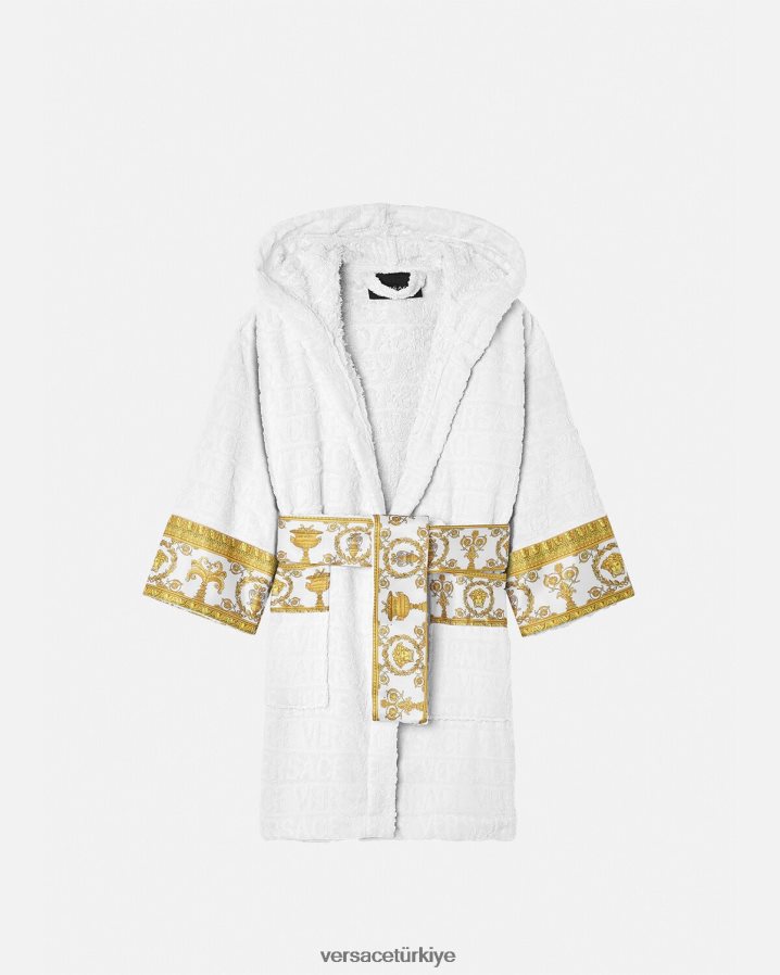 Versace boydan boya bornoz çocuklar beyaz Giyim B0HHR82063
