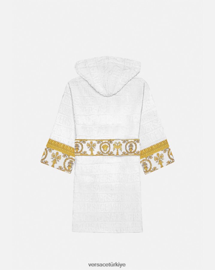 Versace boydan boya bornoz çocuklar beyaz Giyim B0HHR82063