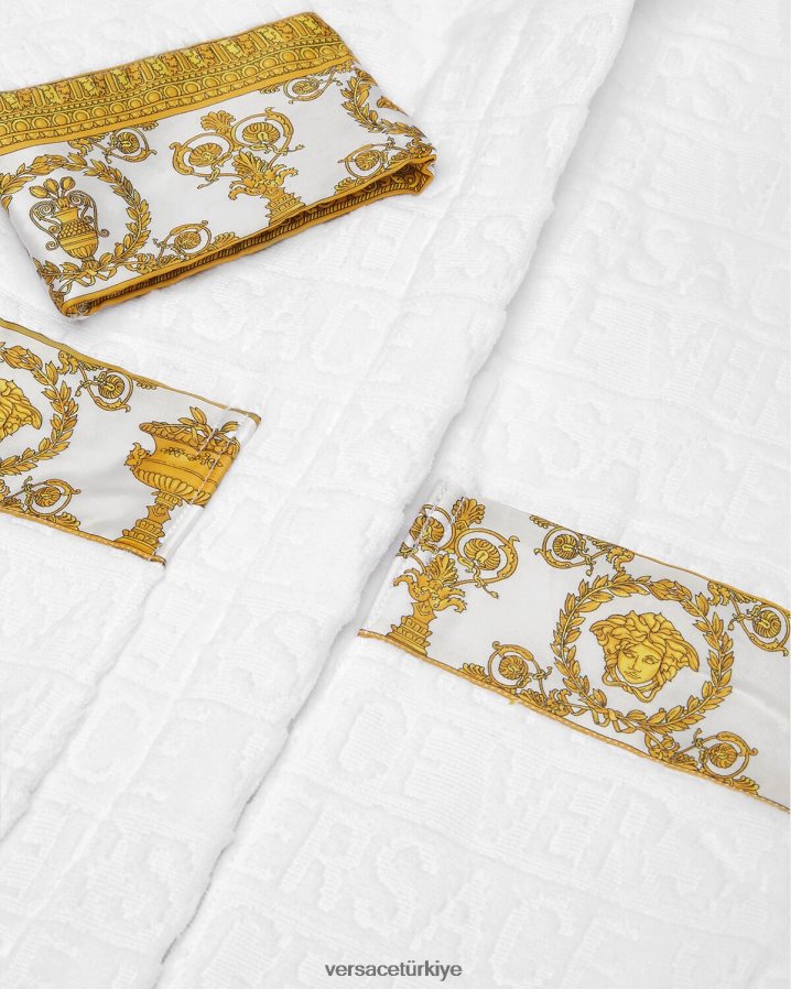 Versace boydan boya bornoz çocuklar beyaz Giyim B0HHR82063