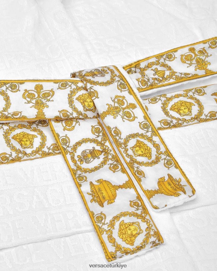 Versace boydan boya bornoz çocuklar beyaz Giyim B0HHR82063