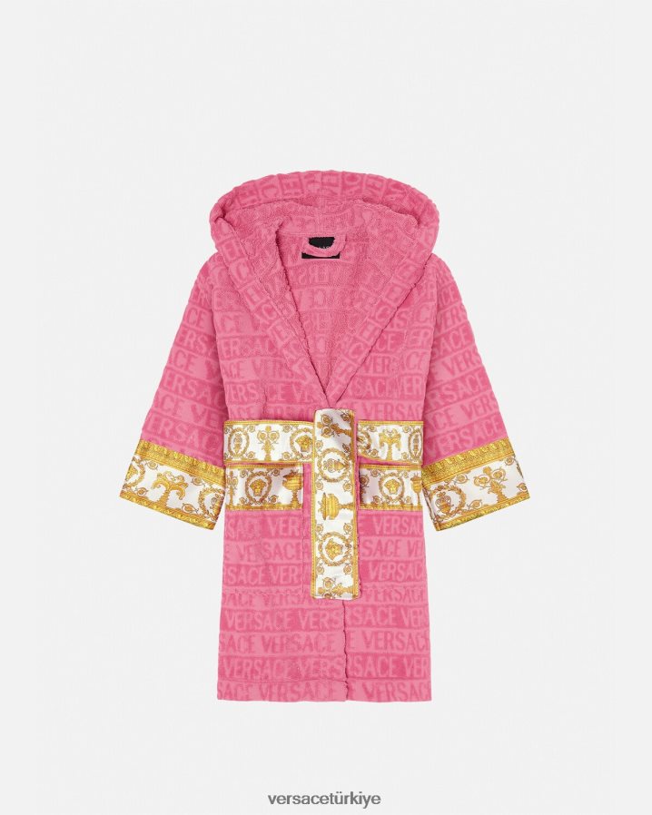 Versace boydan boya bornoz çocuklar pembe Giyim B0HHR82065