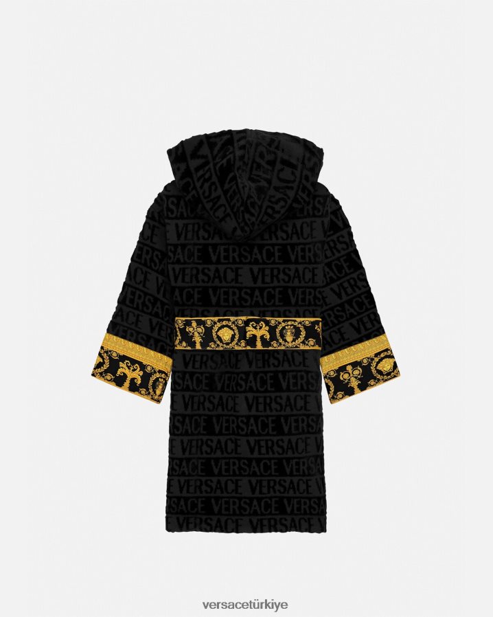 Versace boydan boya bornoz çocuklar siyah Giyim B0HHR82062