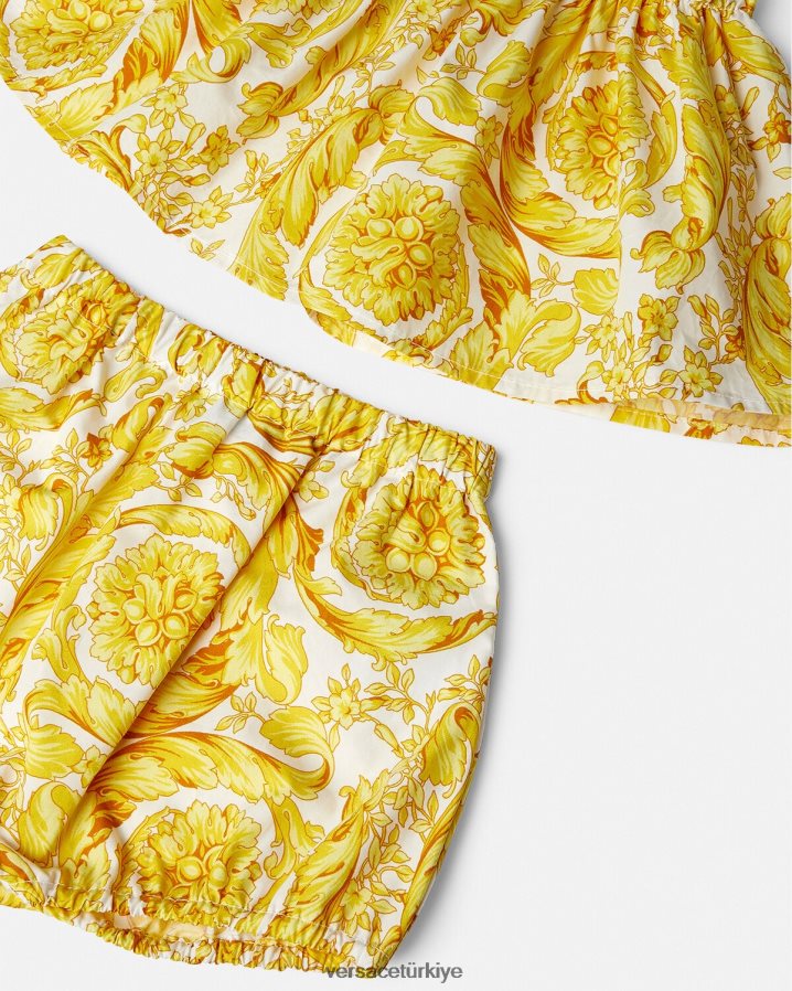 Versace barocco bebek elbise seti çocuklar Beyaz altın Giyim B0HHR81822