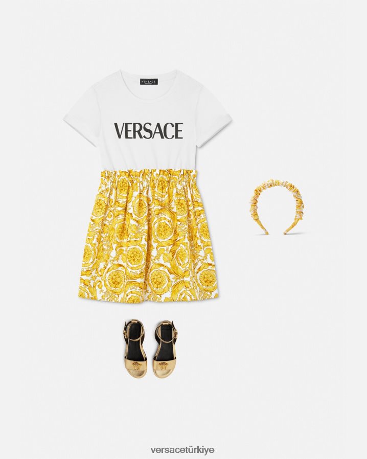 Versace barok tişört elbise çocuklar Yazdır Giyim B0HHR81984