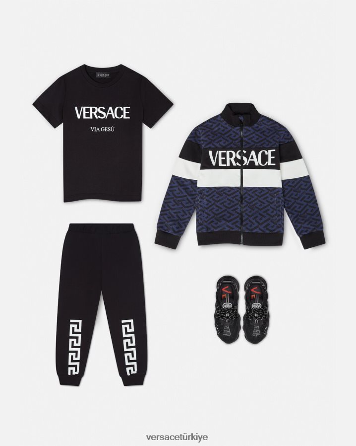 Versace Greca eşofman altı çocuklar siyah Giyim B0HHR82099