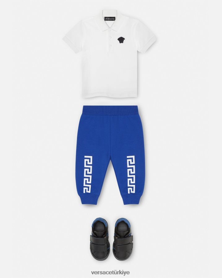 Versace greca bebek eşofman altı çocuklar mavi Giyim B0HHR81890
