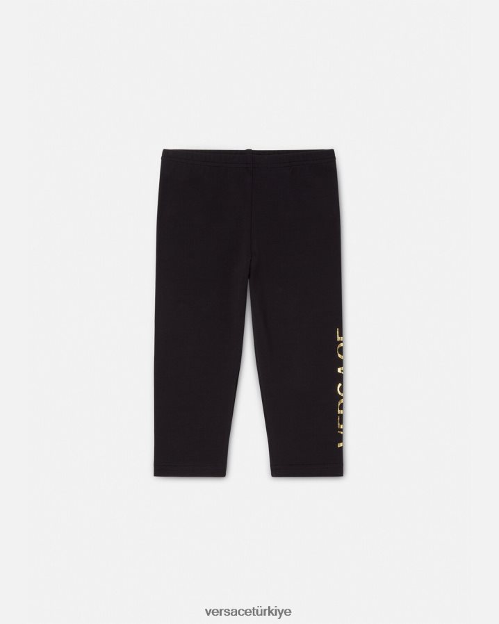 Versace logolu bebek eşofman altı çocuklar siyah Giyim B0HHR81864