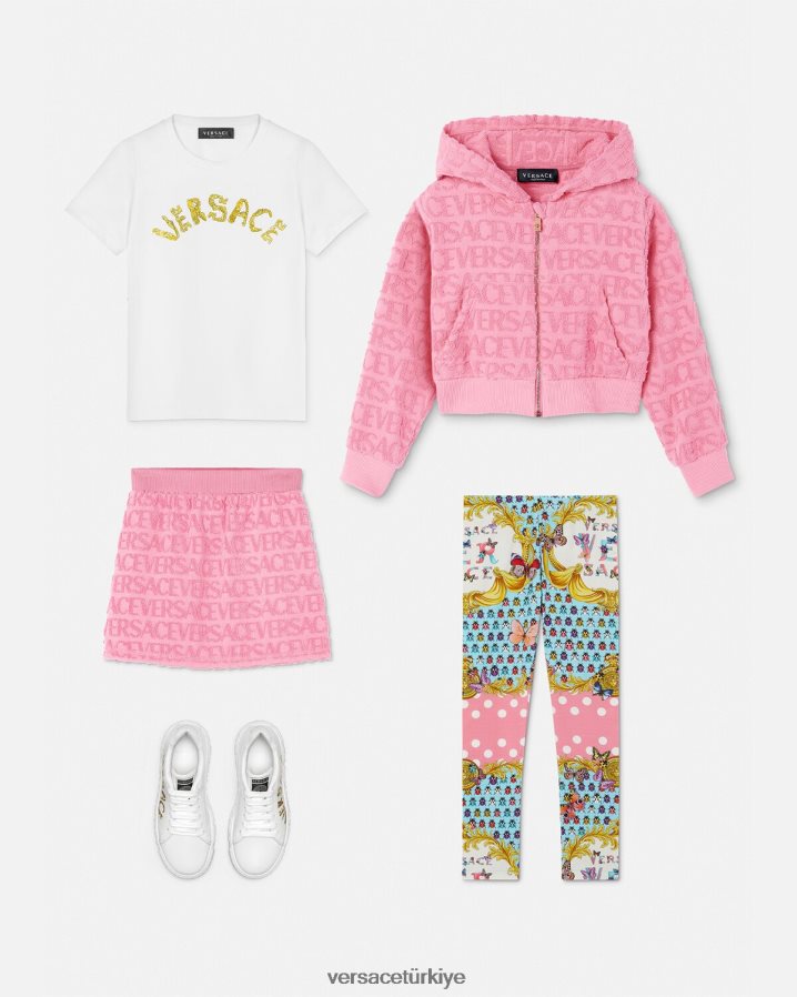 Versace boydan boya havlu etek çocuklar pembe Giyim B0HHR81947