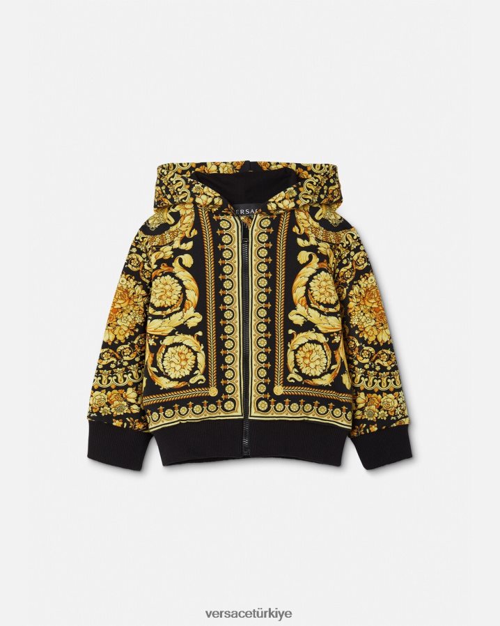 Versace barocco bebek fermuarlı kapüşonlu üst çocuklar Yazdır Giyim B0HHR81893