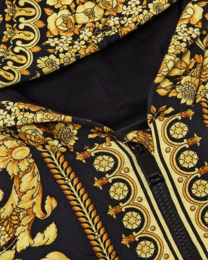 Versace barocco bebek fermuarlı kapüşonlu üst çocuklar Yazdır Giyim B0HHR81893