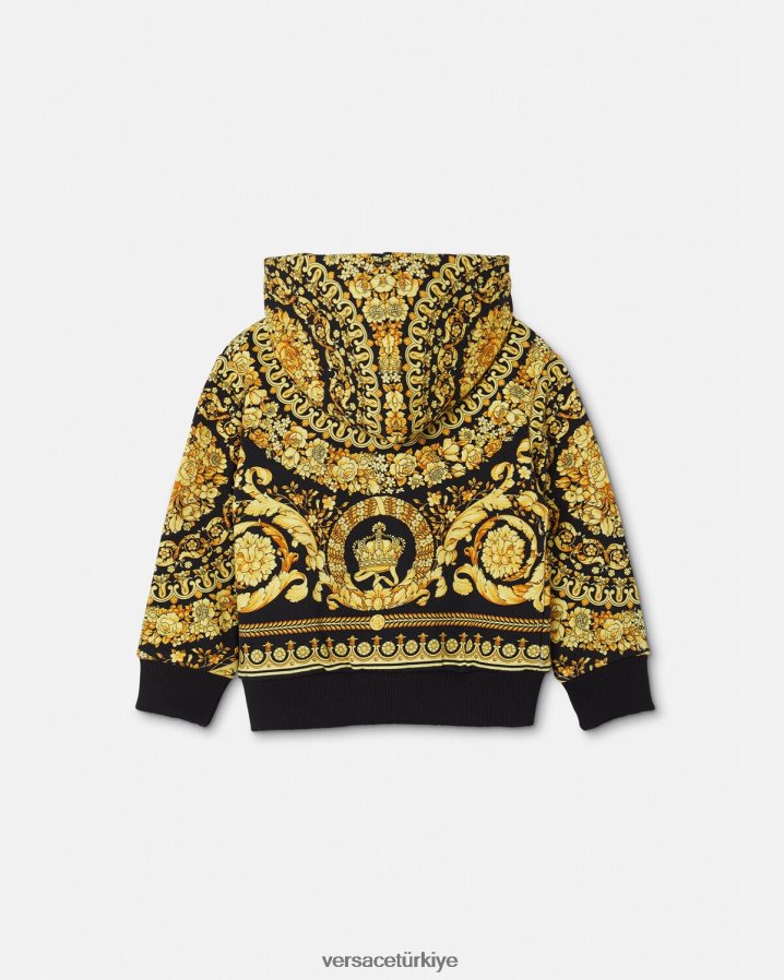 Versace barocco bebek fermuarlı kapüşonlu üst çocuklar Yazdır Giyim B0HHR81893