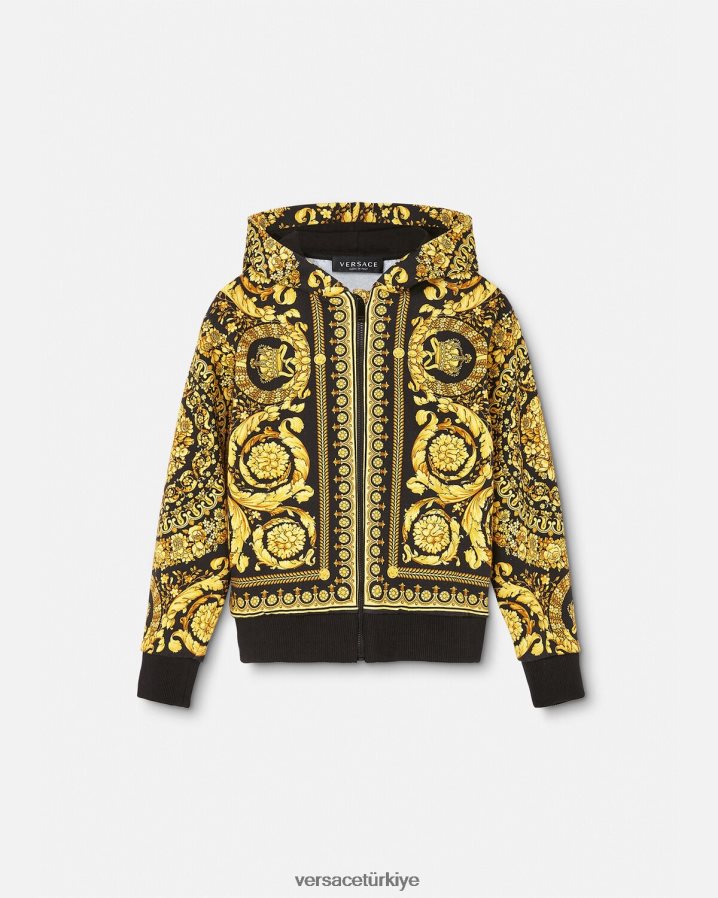 Versace barocco fermuarlı kapüşonlu üst çocuklar Yazdır Giyim B0HHR81982