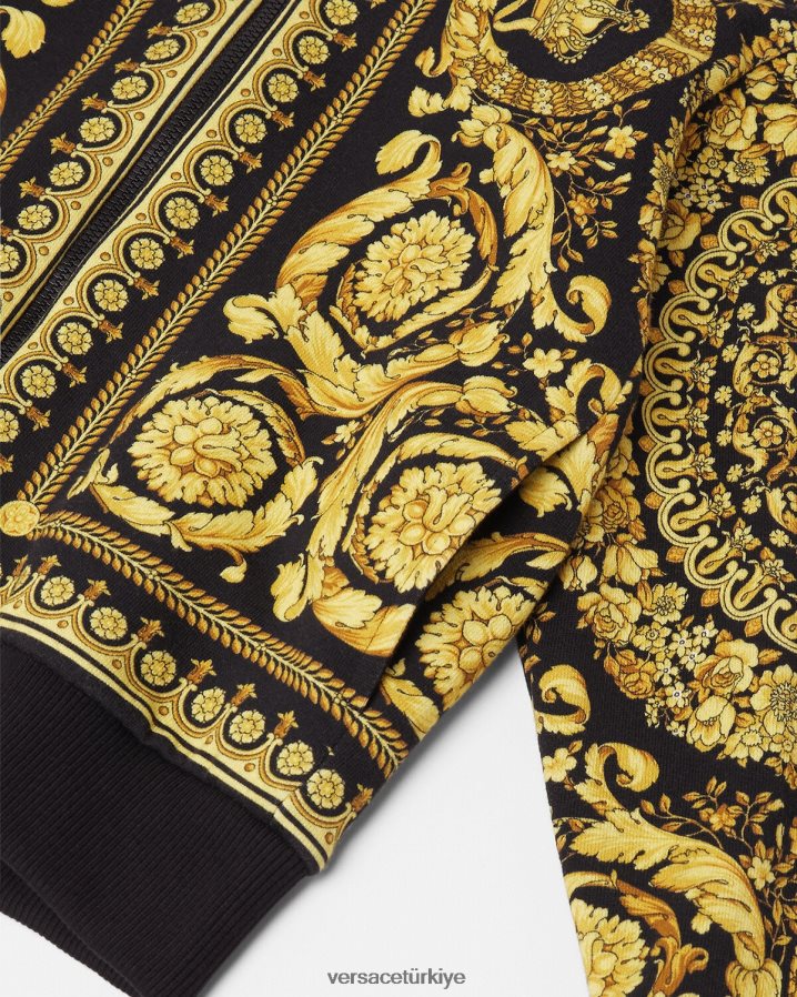 Versace barocco fermuarlı kapüşonlu üst çocuklar Yazdır Giyim B0HHR81982