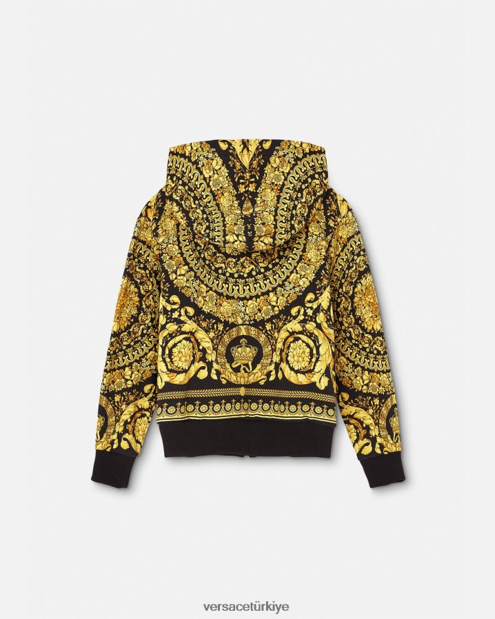 Versace barocco fermuarlı kapüşonlu üst çocuklar Yazdır Giyim B0HHR81982