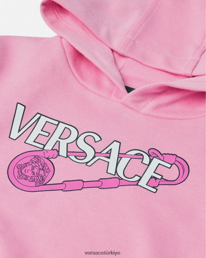 Versace emniyet pimi bebek kapşonlu çocuklar pembe Giyim B0HHR81919
