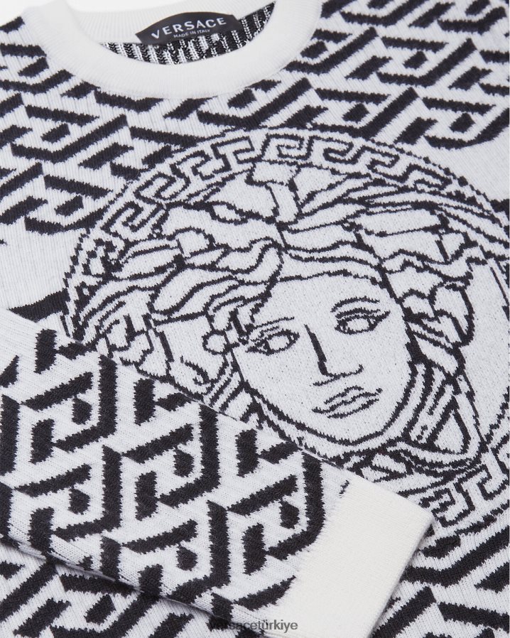 Versace medusa la greca kazak çocuklar siyah beyaz Giyim B0HHR81992