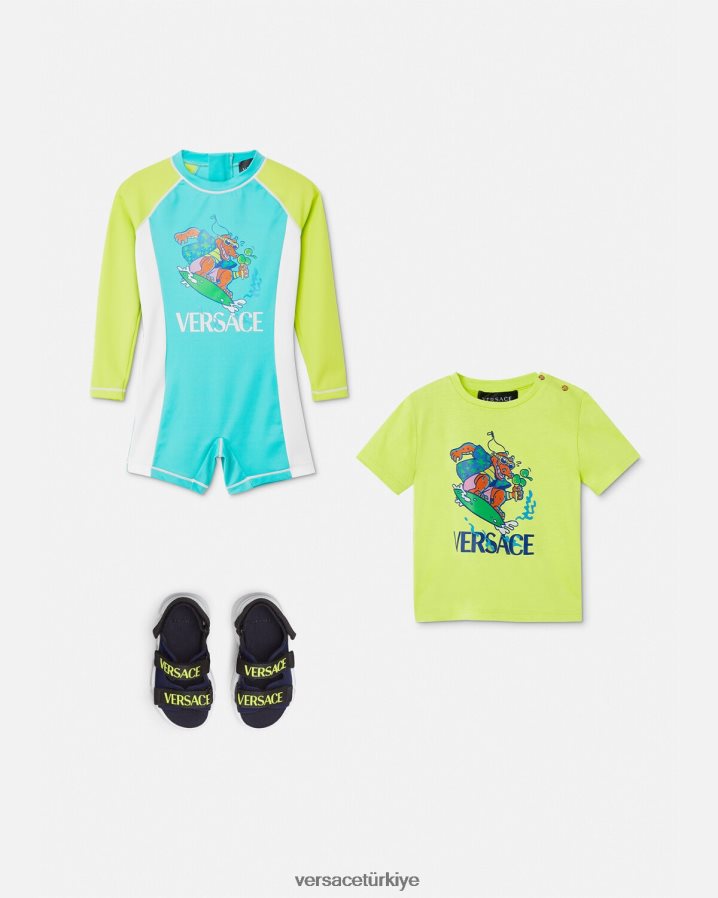 Versace güneşten koruyan bebek wetsuit'i çocuklar çok renkli Giyim B0HHR81926