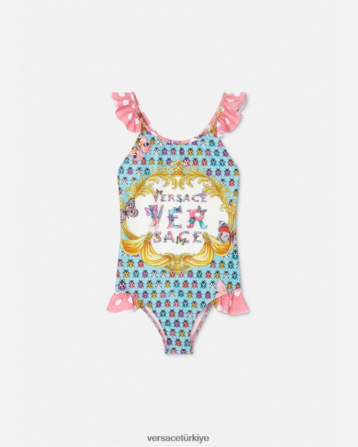 Versace kelebekler mayo çocuklar pembe ve beyaz Giyim B0HHR81938