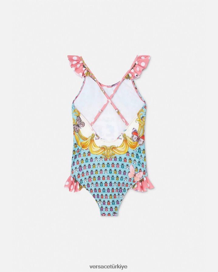 Versace kelebekler mayo çocuklar pembe ve beyaz Giyim B0HHR81938