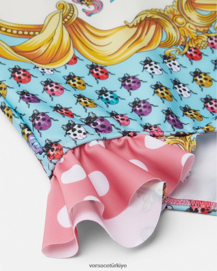 Versace kelebekler mayo çocuklar pembe ve beyaz Giyim B0HHR81938