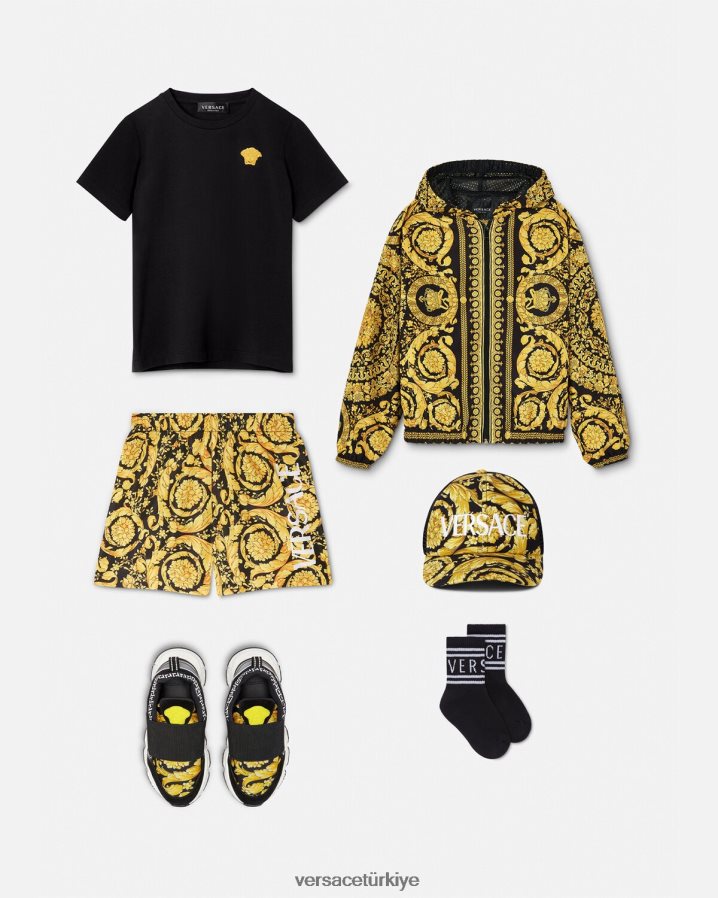 Versace logo barocco yüzme şortu çocuklar Yazdır Giyim B0HHR82096