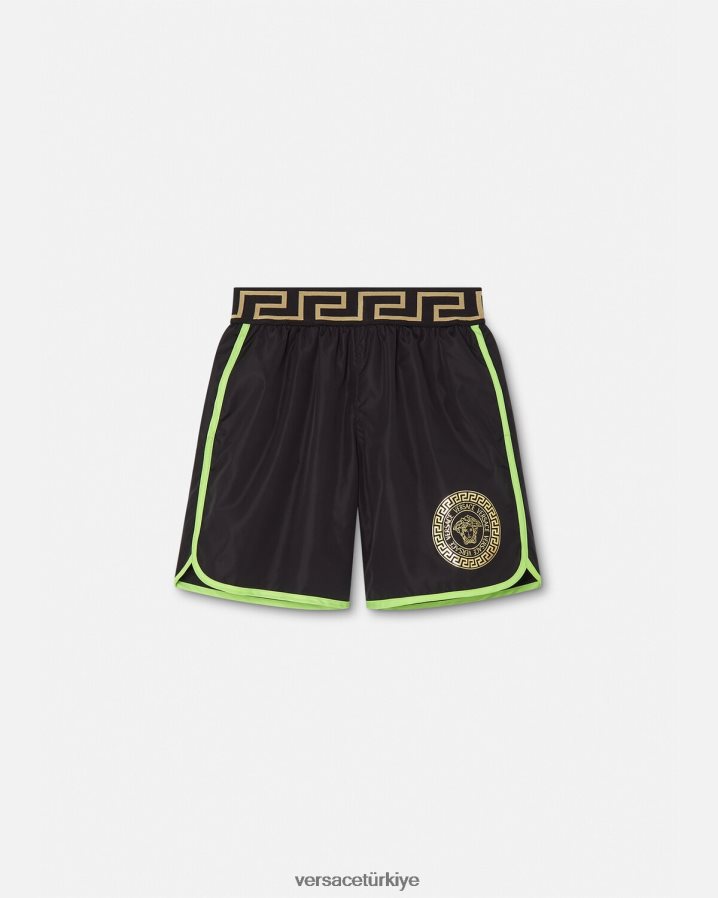 Versace medusa yüzme şortu çocuklar nane ve siyah Giyim B0HHR82112