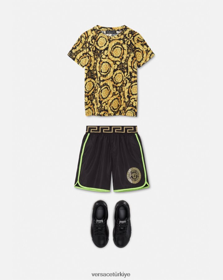 Versace medusa yüzme şortu çocuklar nane ve siyah Giyim B0HHR82112