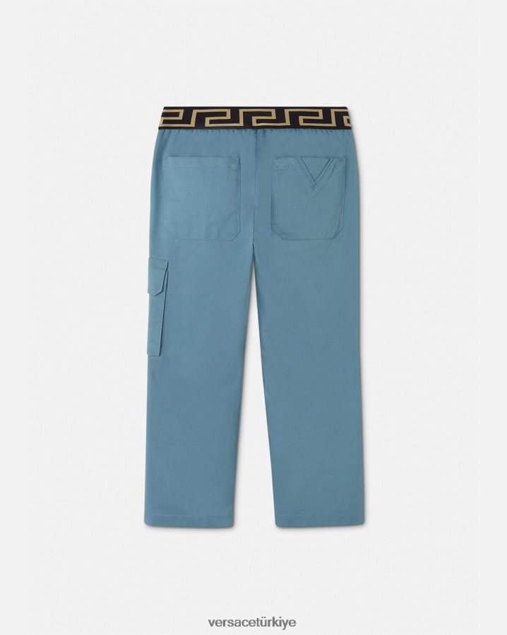 Versace Greca pantolon çocuklar mavi Giyim B0HHR82093