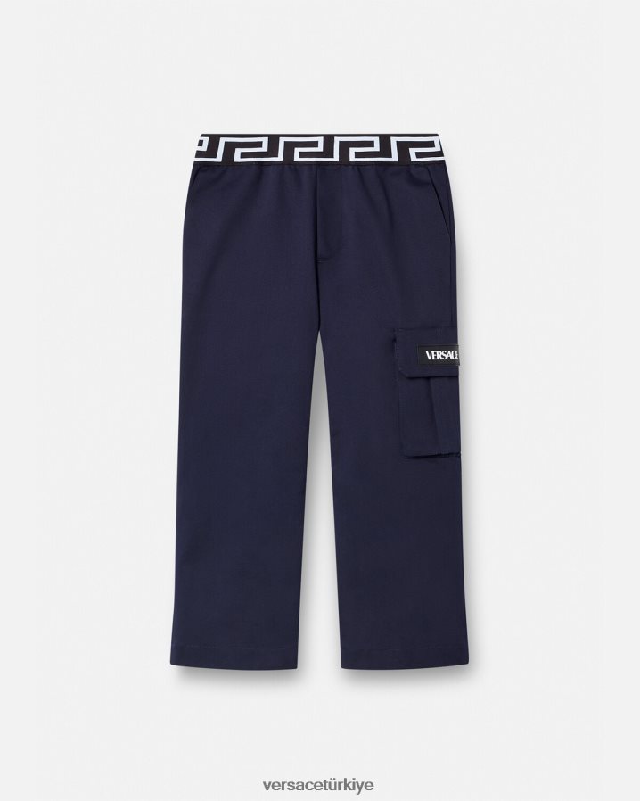 Versace Greca pantolon çocuklar mavi Giyim B0HHR82101