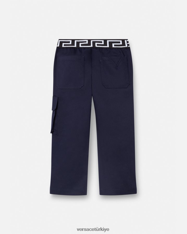 Versace Greca pantolon çocuklar mavi Giyim B0HHR82101