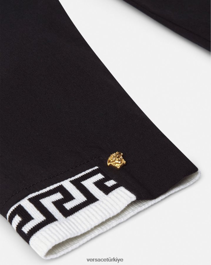 Versace greca bebek pantolonu çocuklar siyah Giyim B0HHR81906