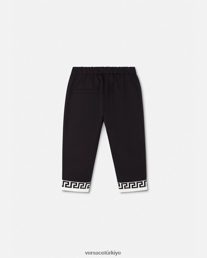 Versace greca bebek pantolonu çocuklar siyah Giyim B0HHR81906